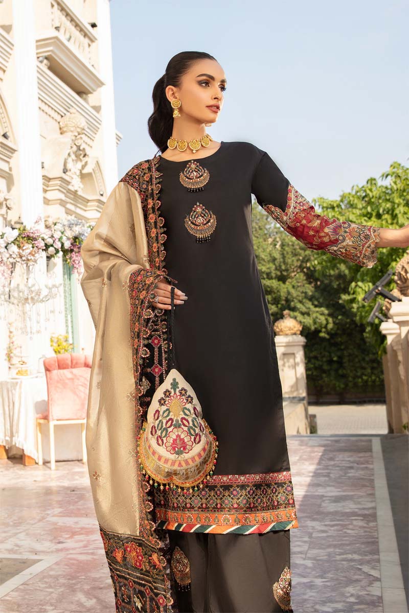 Ivana Luxury Lawn Mummy & Me Ladies Black Outfit 2379 - Desi Posh