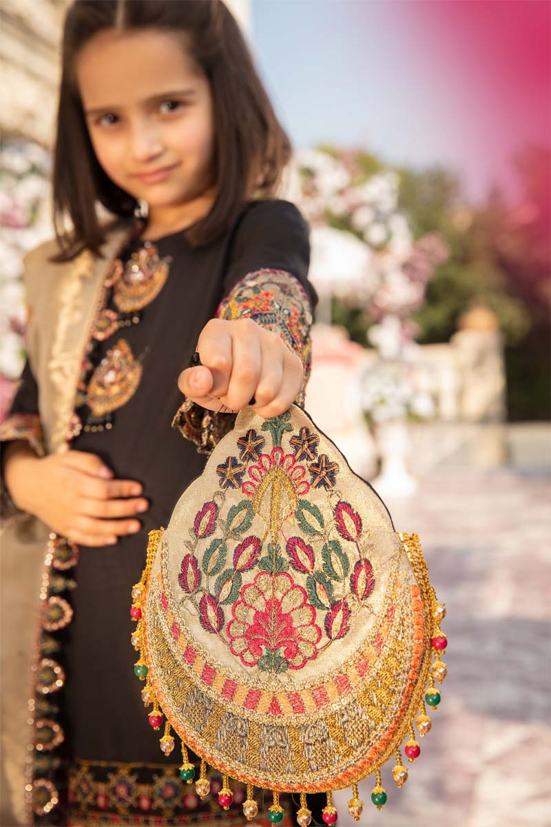 Ivana Luxury Lawn Mummy & Me Girls Black Outfit 2379K - Desi Posh