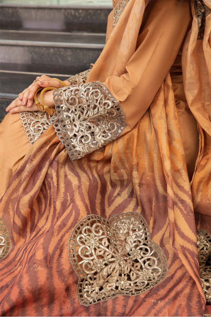 Ivana Luxury Silk Mummy & Me Ladies Rust Outfit 2376 - Desi Posh