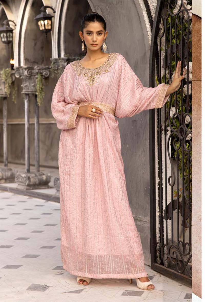 Jeem Mummy & Me Ladies Light Pink 3 Piece Wedding Kaftan - Desi Posh