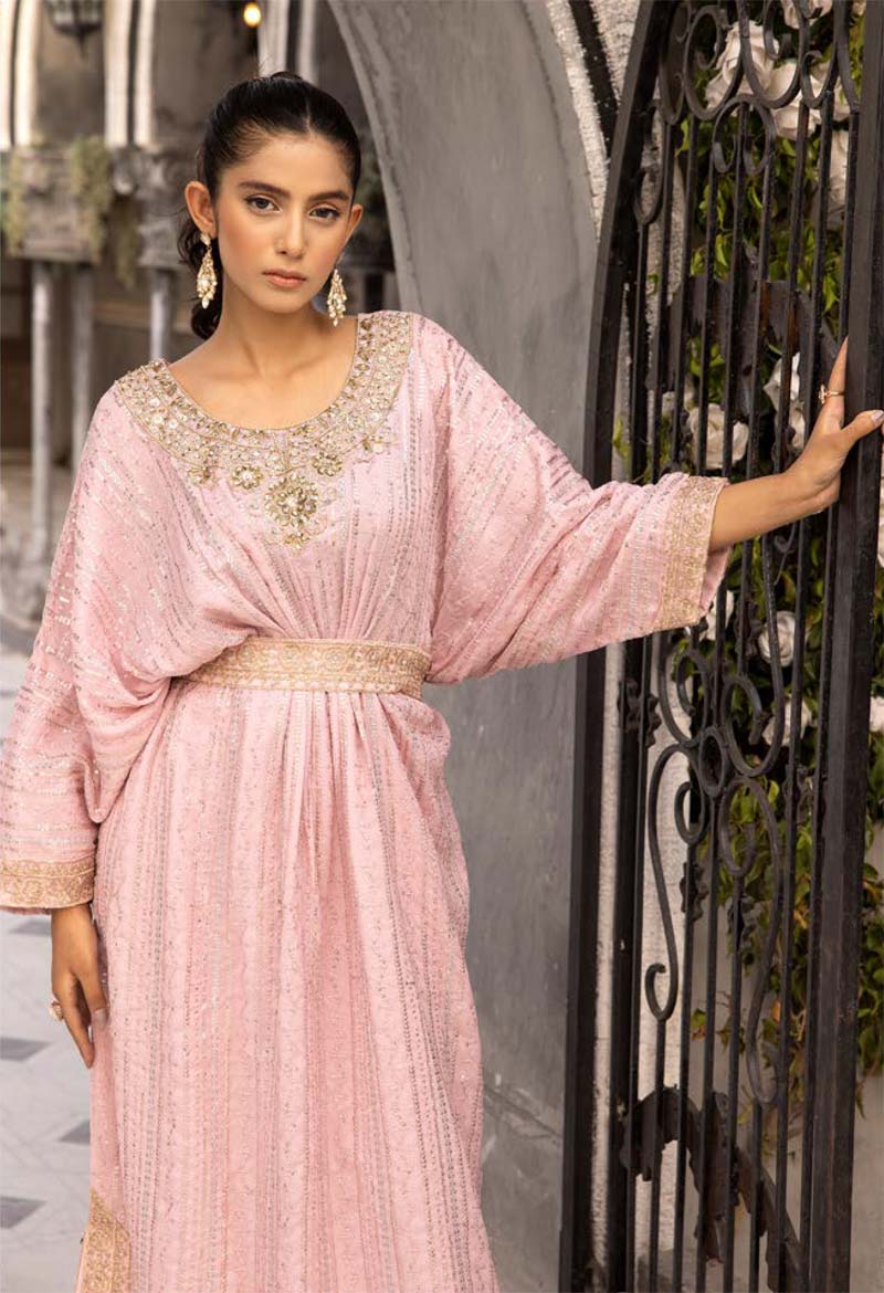 Jeem Mummy & Me Ladies Light Pink 3 Piece Wedding Kaftan - Desi Posh
