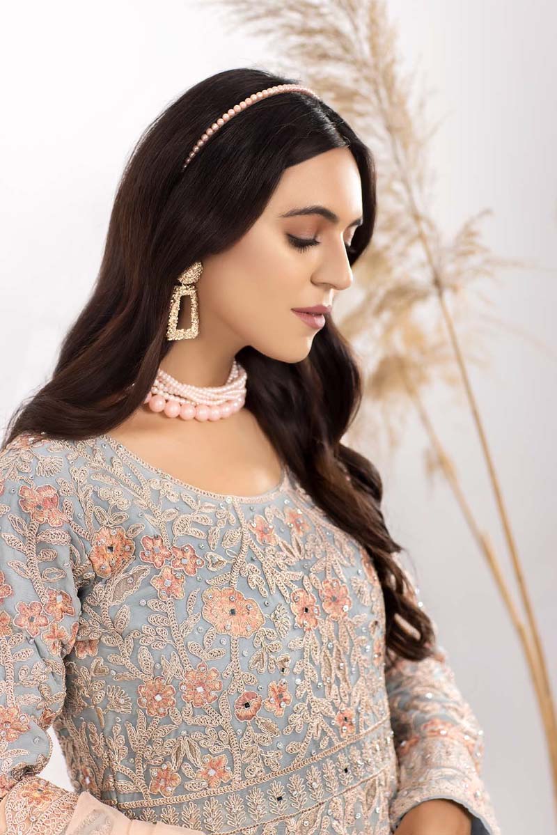 Simrans Mummy & Me Formal Mint Ladies Long Gown Suit - Desi Posh