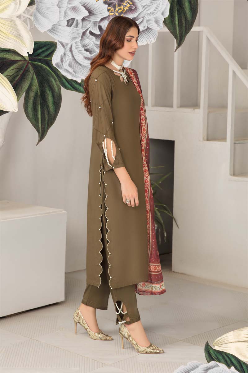 Lamika 3 Piece Linen Suit with Digital Print Monal Dupatta PPC11 - Desi Posh