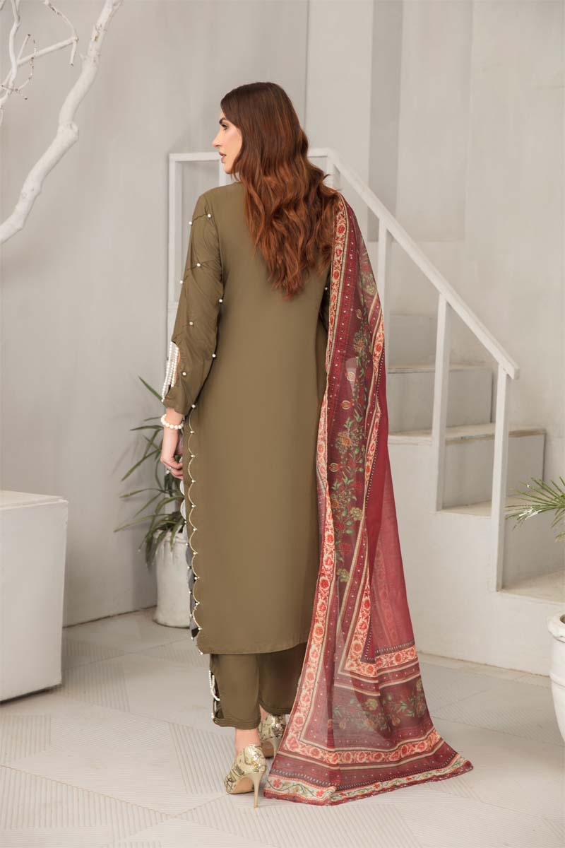 Lamika 3 Piece Linen Suit with Digital Print Monal Dupatta PPC11 - Desi Posh