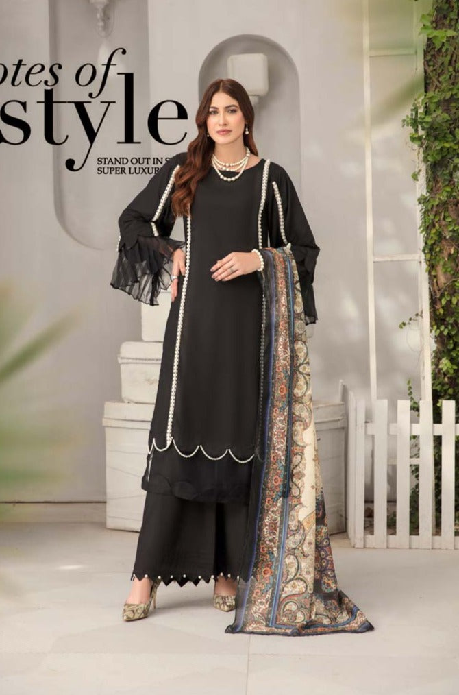 Lamika 3 Piece Linen Suit with Digital Print Monal Dupatta PPC17 - Desi Posh