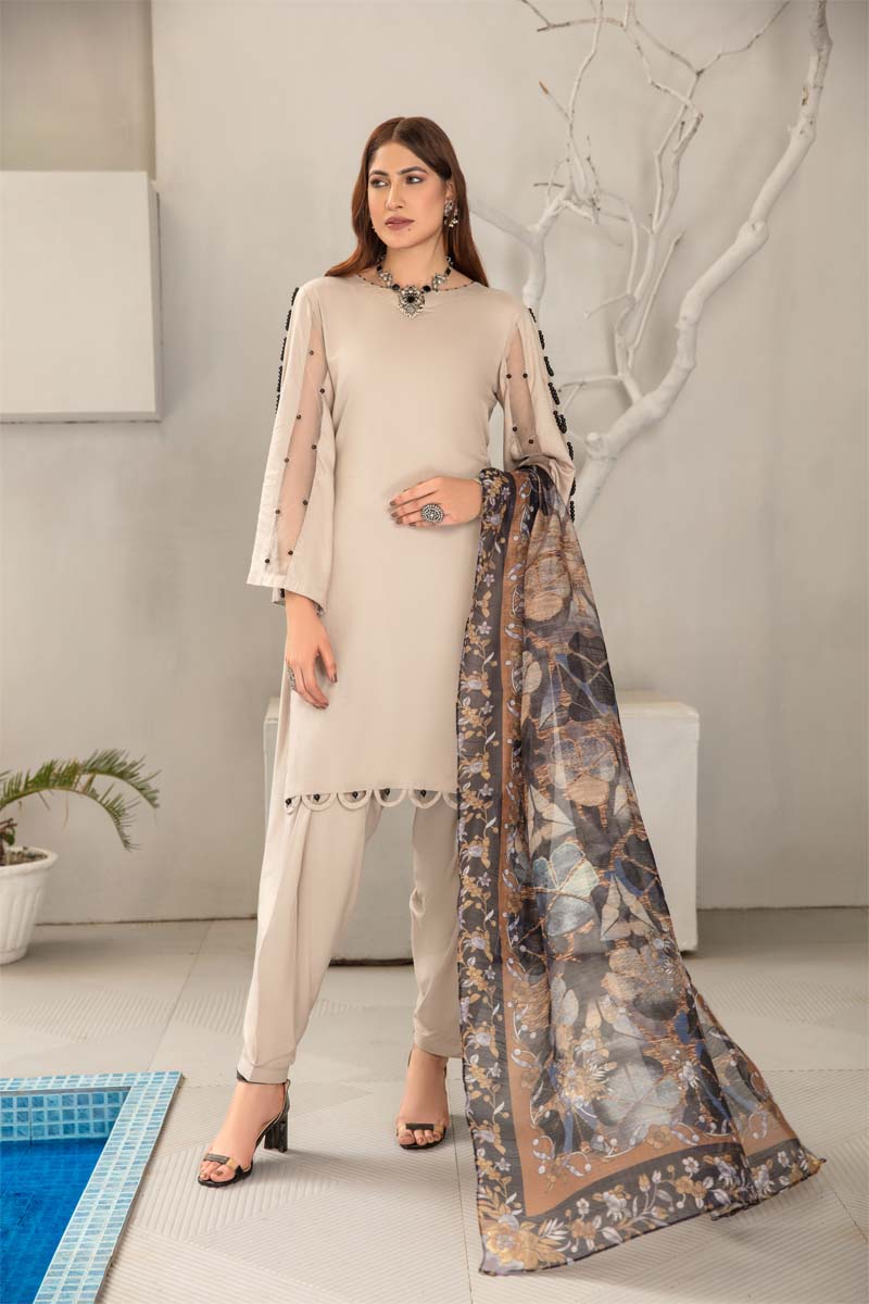 Lamika 3 Piece Linen Suit with Digital Print Monal Dupatta PPC12 - Desi Posh