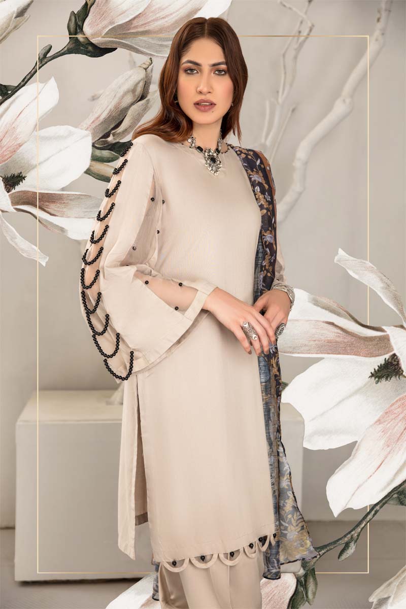 Lamika 3 Piece Linen Suit with Digital Print Monal Dupatta PPC12 - Desi Posh