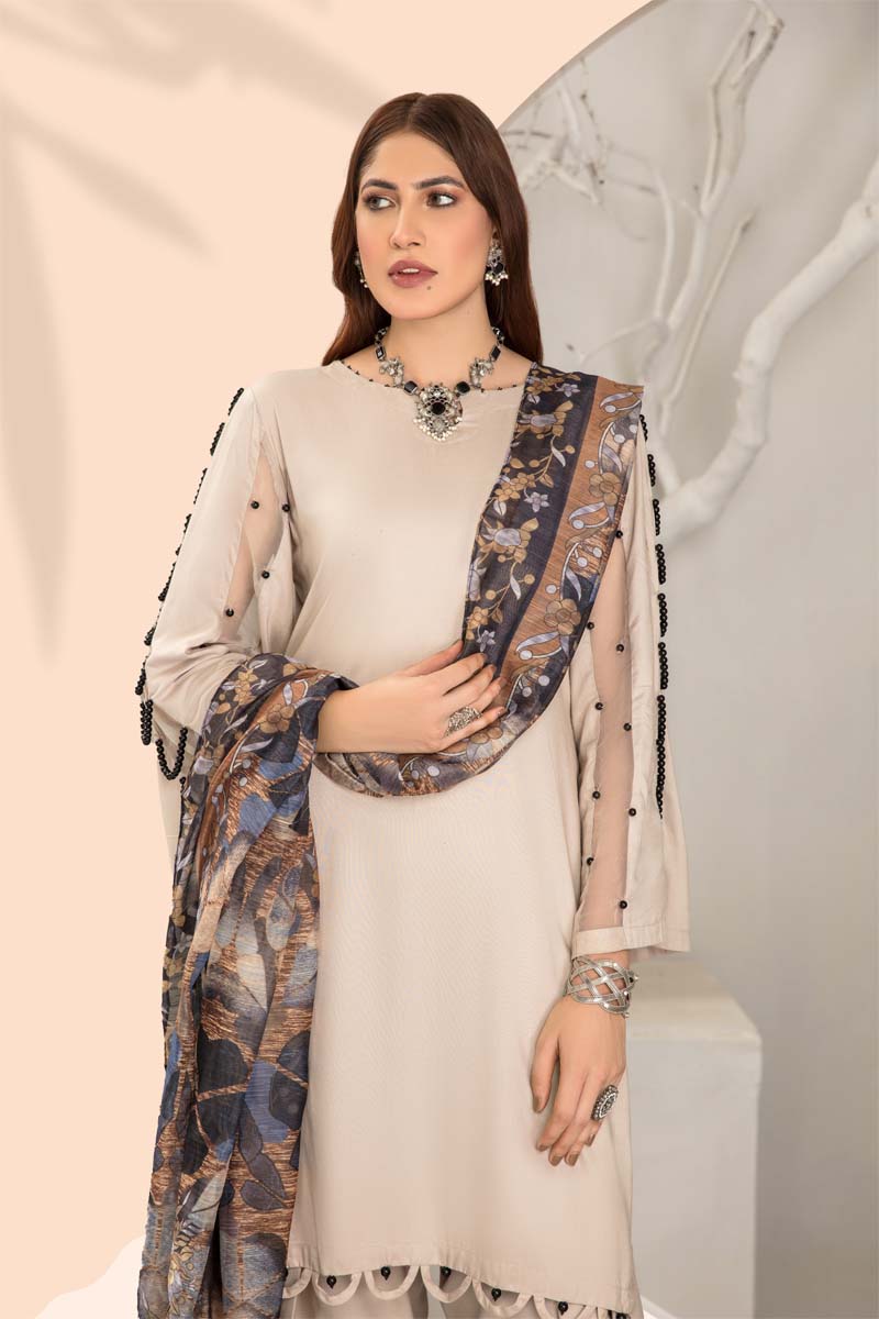 Lamika 3 Piece Linen Suit with Digital Print Monal Dupatta PPC12 - Desi Posh