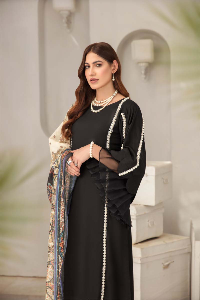 Lamika 3 Piece Linen Suit with Digital Print Monal Dupatta PPC17 - Desi Posh
