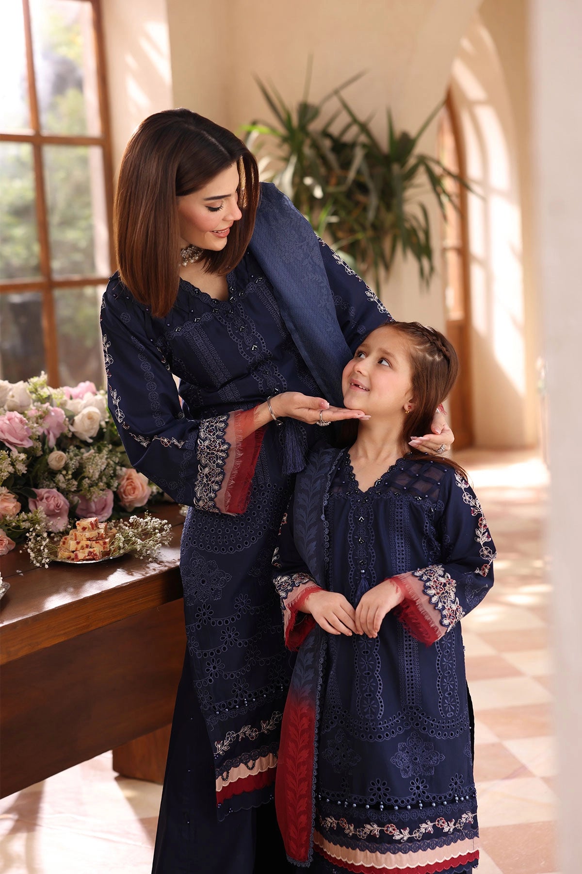 Ally's Mummy & Me Ladies Sharara Embroidered Eid Outfit AL988 - Desi Posh