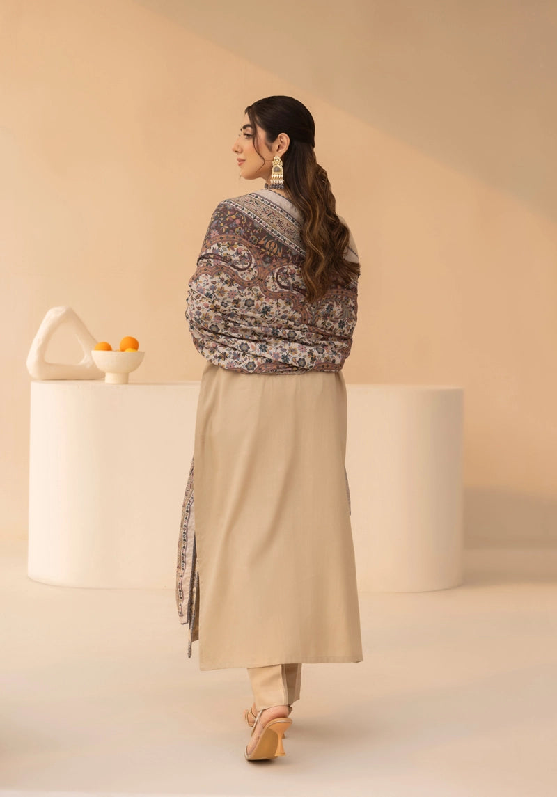 Rozana Dhanak Winter Collection Desert Elegance 3 Piece Embroidered Suit