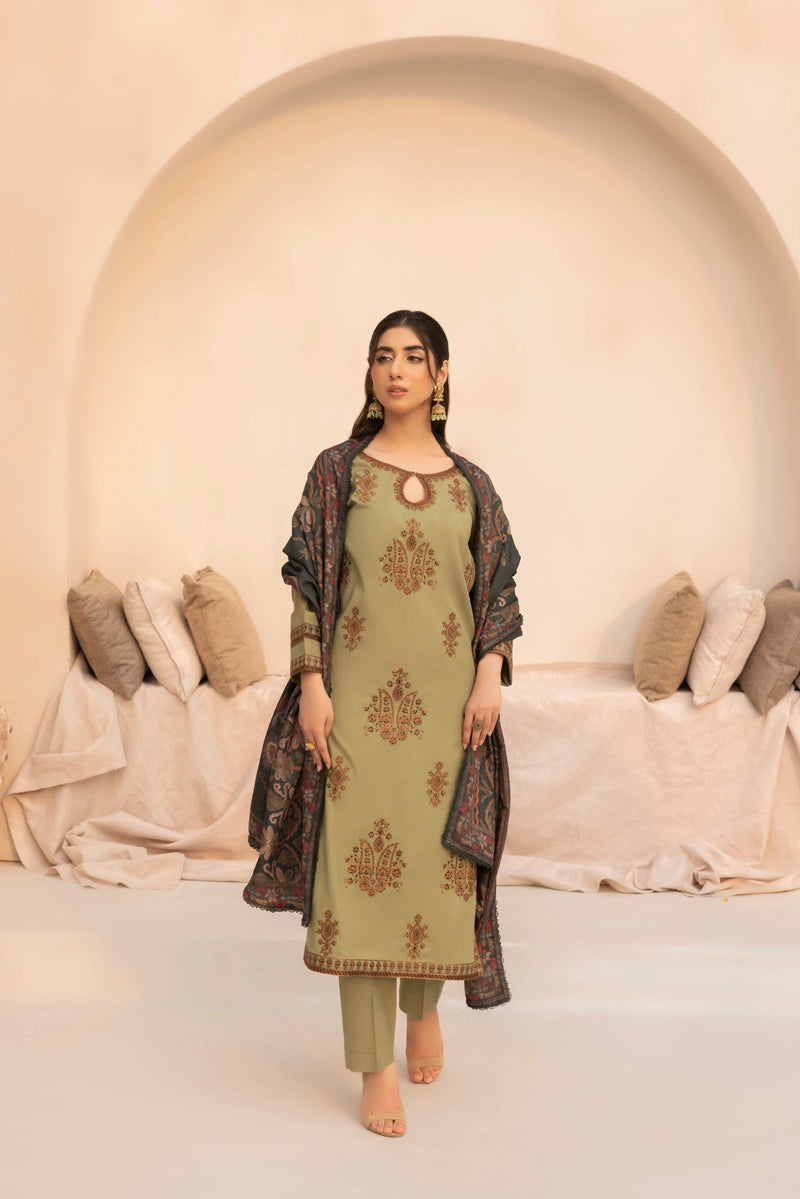 Rozana Dhanak Winter Collection Jewel Meadow 3 Piece Embroidered Suit