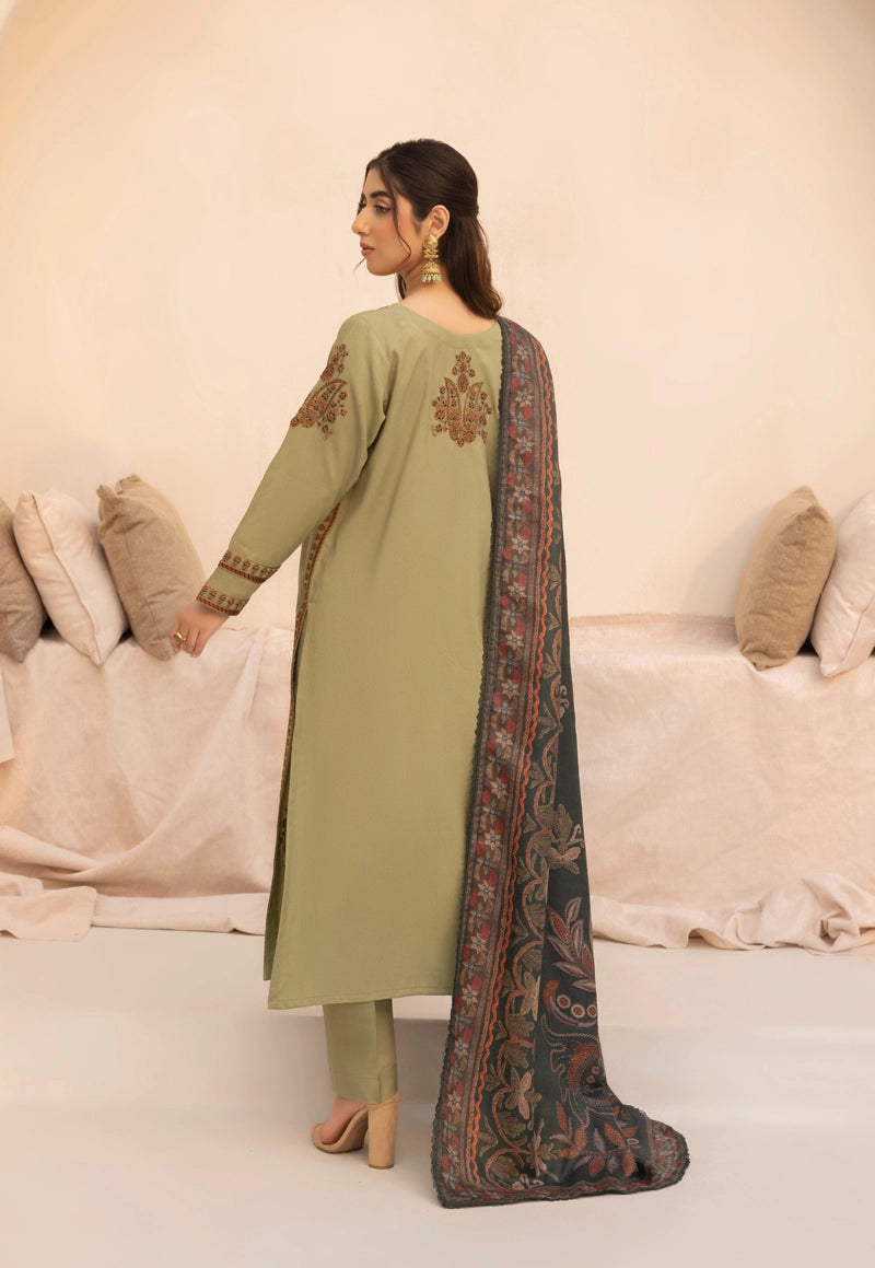 Rozana Dhanak Winter Collection Jewel Meadow 3 Piece Embroidered Suit