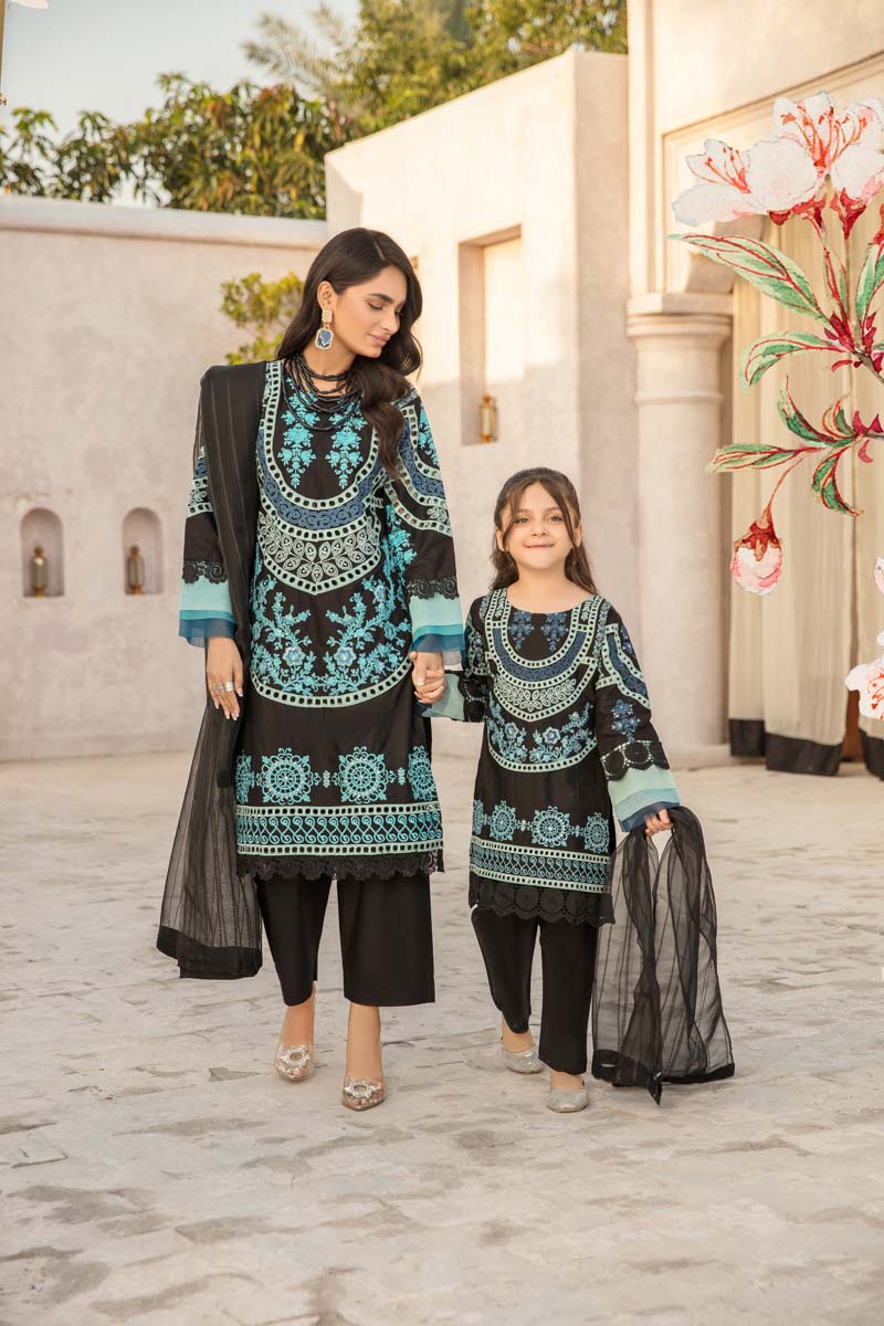 Desi Posh Ladies Black Mummy & Me Eid Outfit - Desi Posh