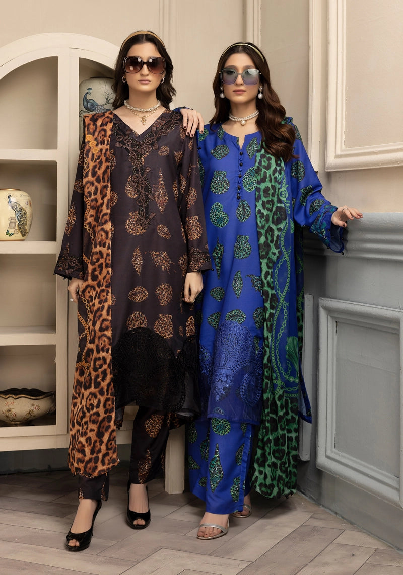 Maria B Inspired M.Prints 3 Piece Linen Outfit MPT-2510B