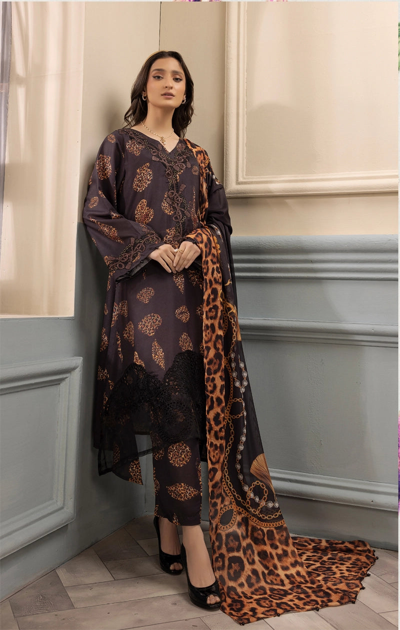Maria B Inspired M.Prints 3 Piece Linen Outfit MPT-2510B