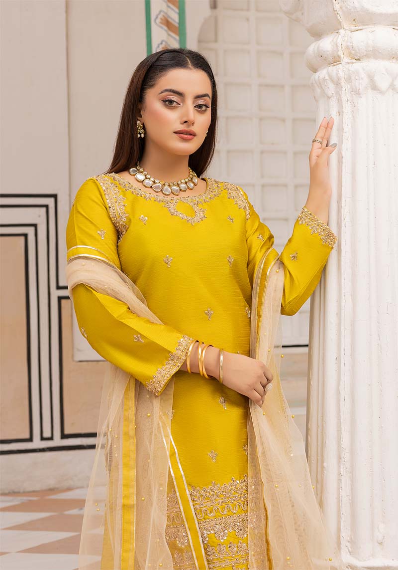 Mayoo Mother & Daughter Olive Green Ladies Wedding Sharara Oufit - Desi Posh