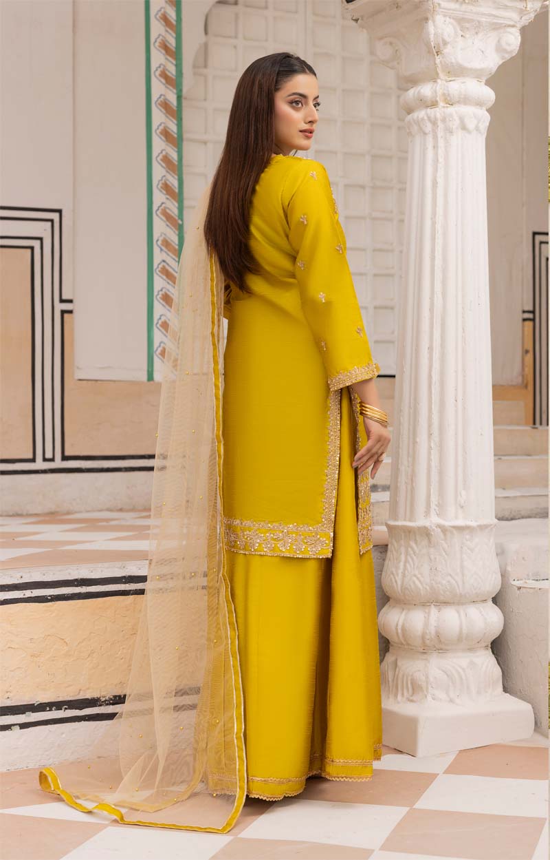 Mayoo Mother & Daughter Olive Green Ladies Wedding Sharara Oufit - Desi Posh