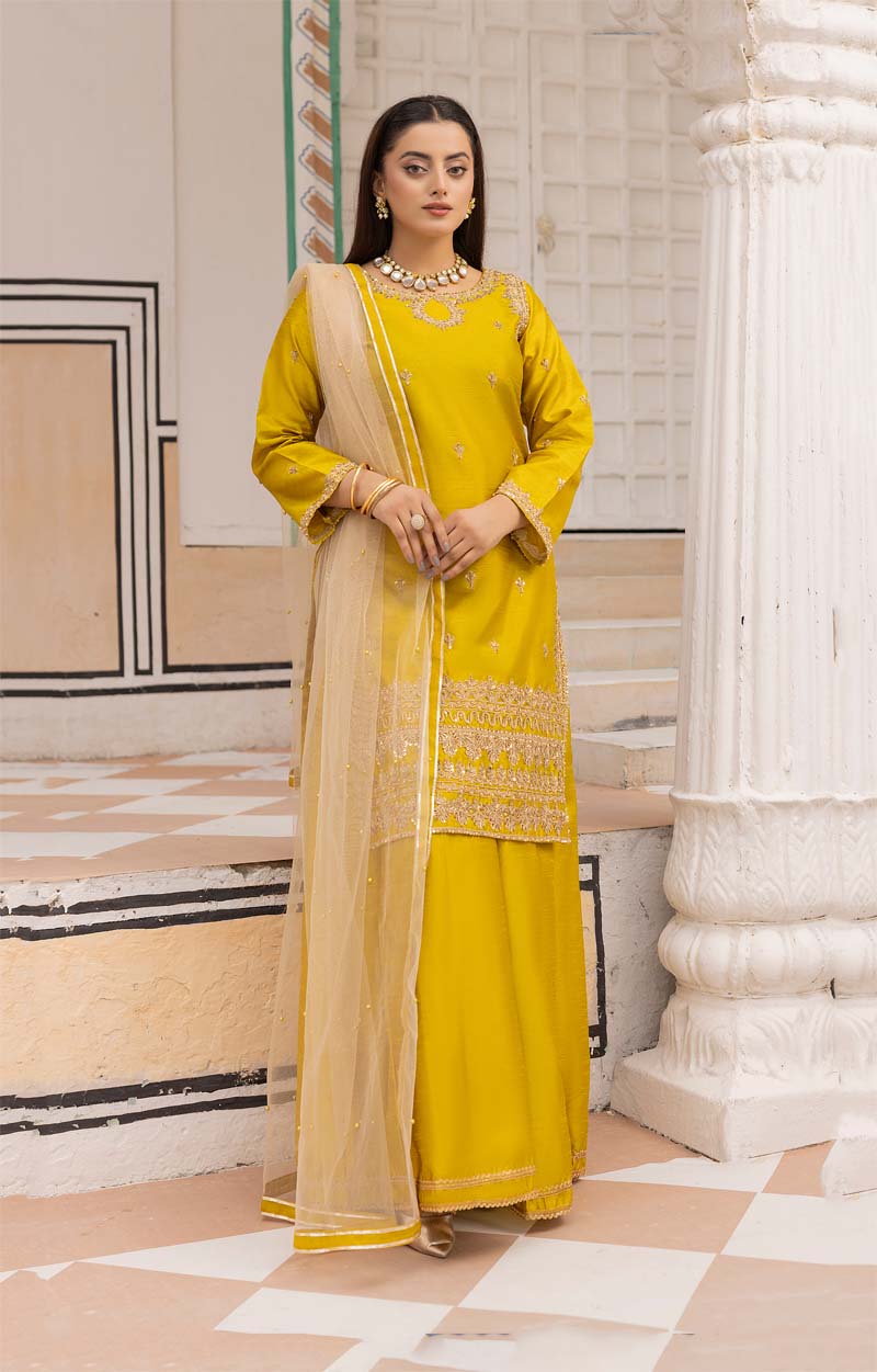 Mayoo Mother & Daughter Olive Green Ladies Wedding Sharara Oufit - Desi Posh
