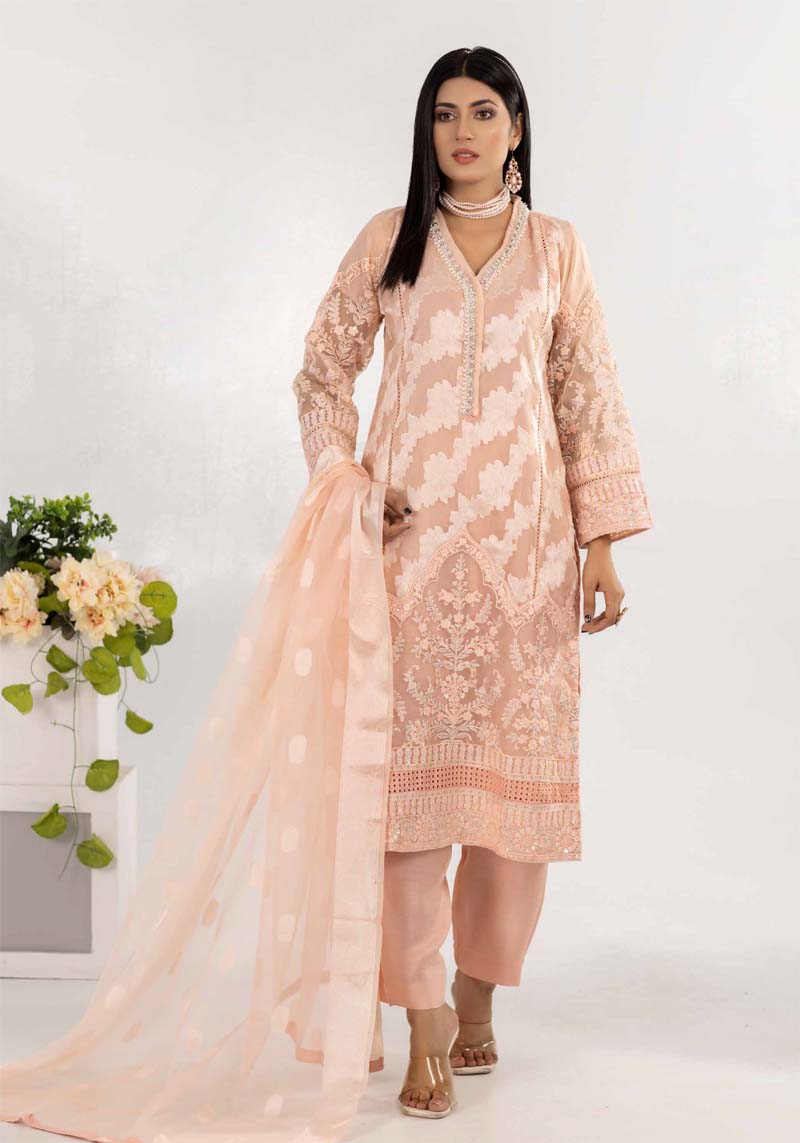 F-Brosia Ladies Peach Mummy & Me Outfit - Desi Posh