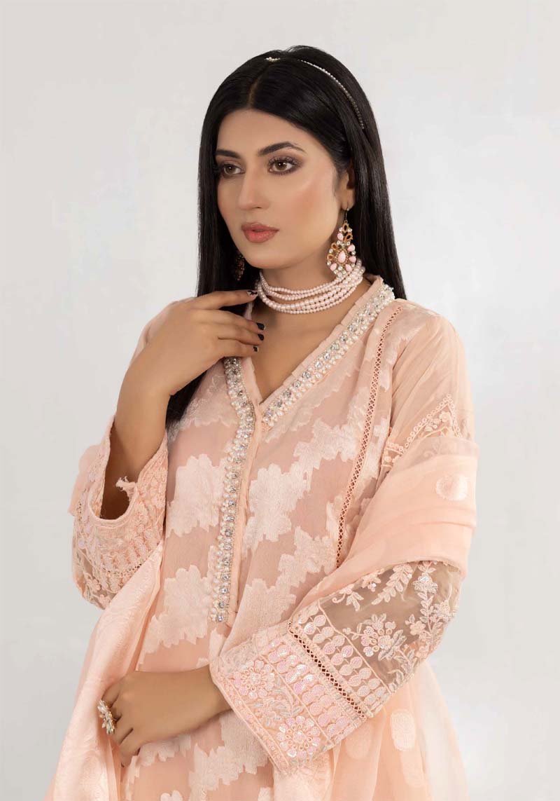 F-Brosia Ladies Peach Mummy & Me Outfit - Desi Posh