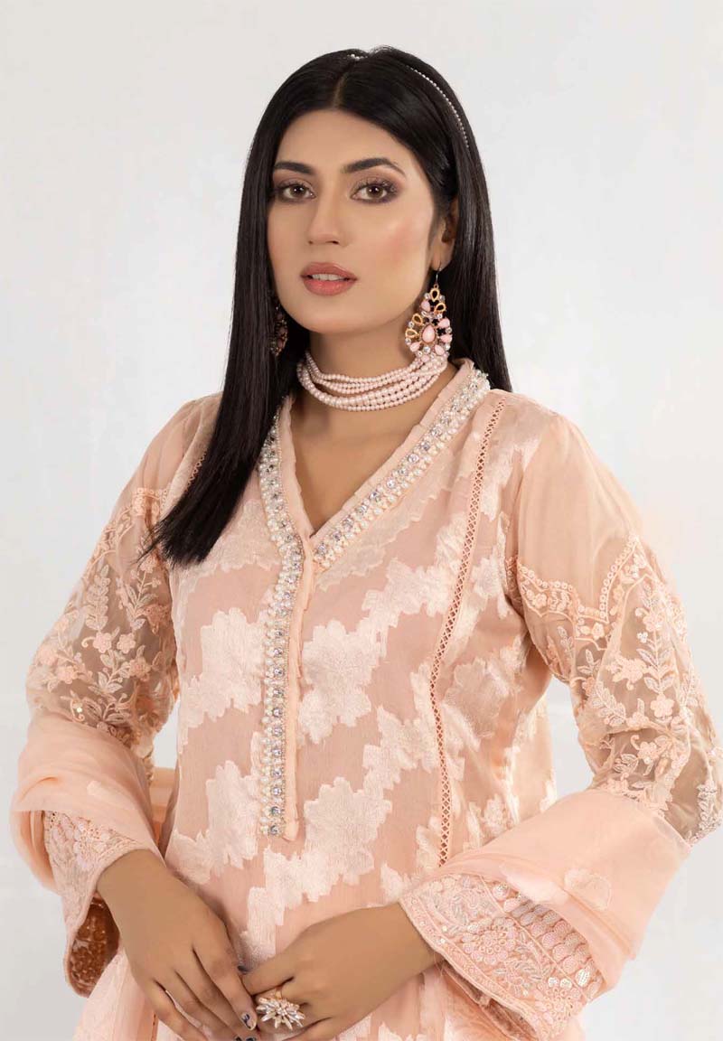 F-Brosia Ladies Peach Mummy & Me Outfit - Desi Posh