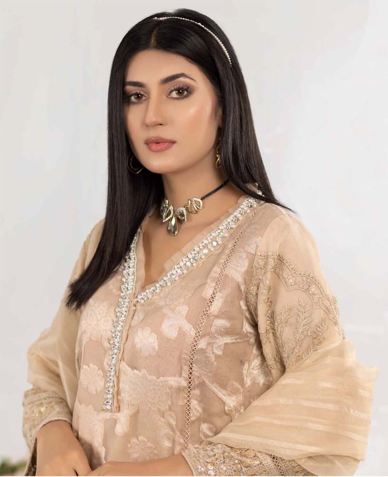 F-Brosia Ladies Gold Fancy Eid Outfit - Desi Posh