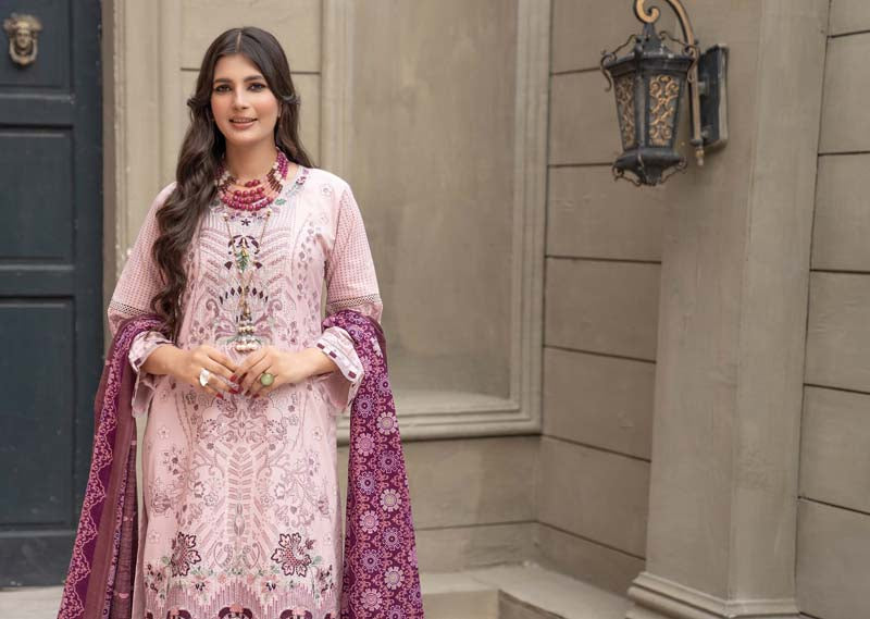 Munira Embroidered Dhanak Linen Outfit with Pashmina Shawl MSL1 - Desi Posh