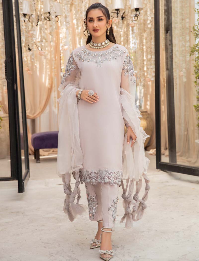 Ivana Luxury Silk Mummy & Me Ladies Light Lilac Outfit RS10 - Desi Posh