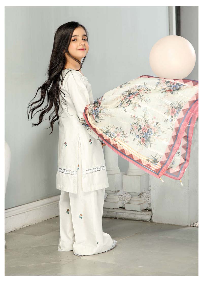 Simrans Mummy & Me Girls Cotton Eid Suit Light Mint CT04K - Desi Posh
