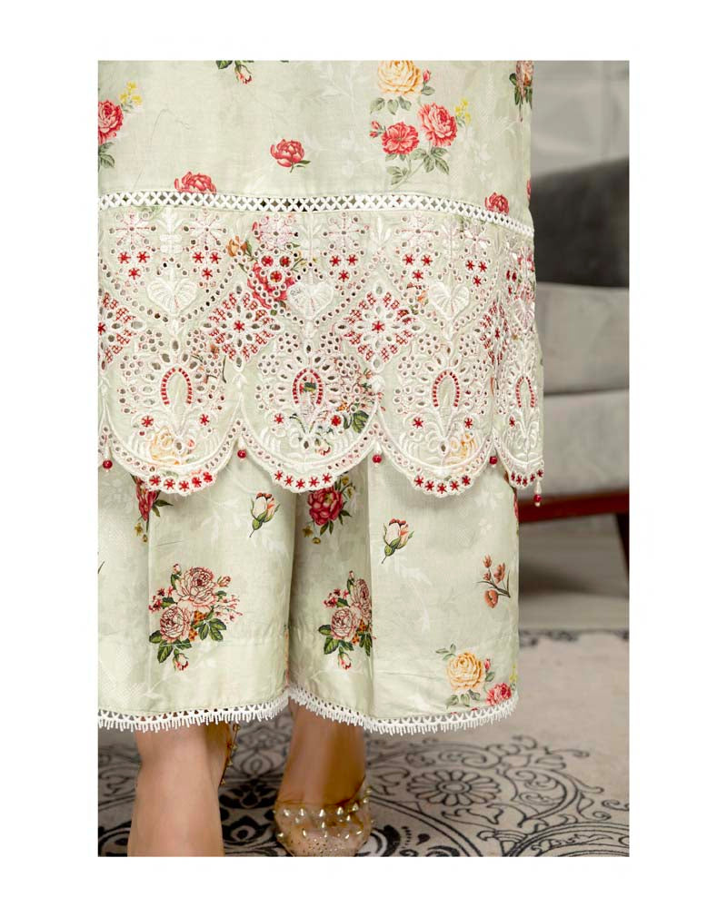 Sehar Floral Eid Lawn Suit With Digital Print Chiffon Dupatta CT11 - Desi Posh