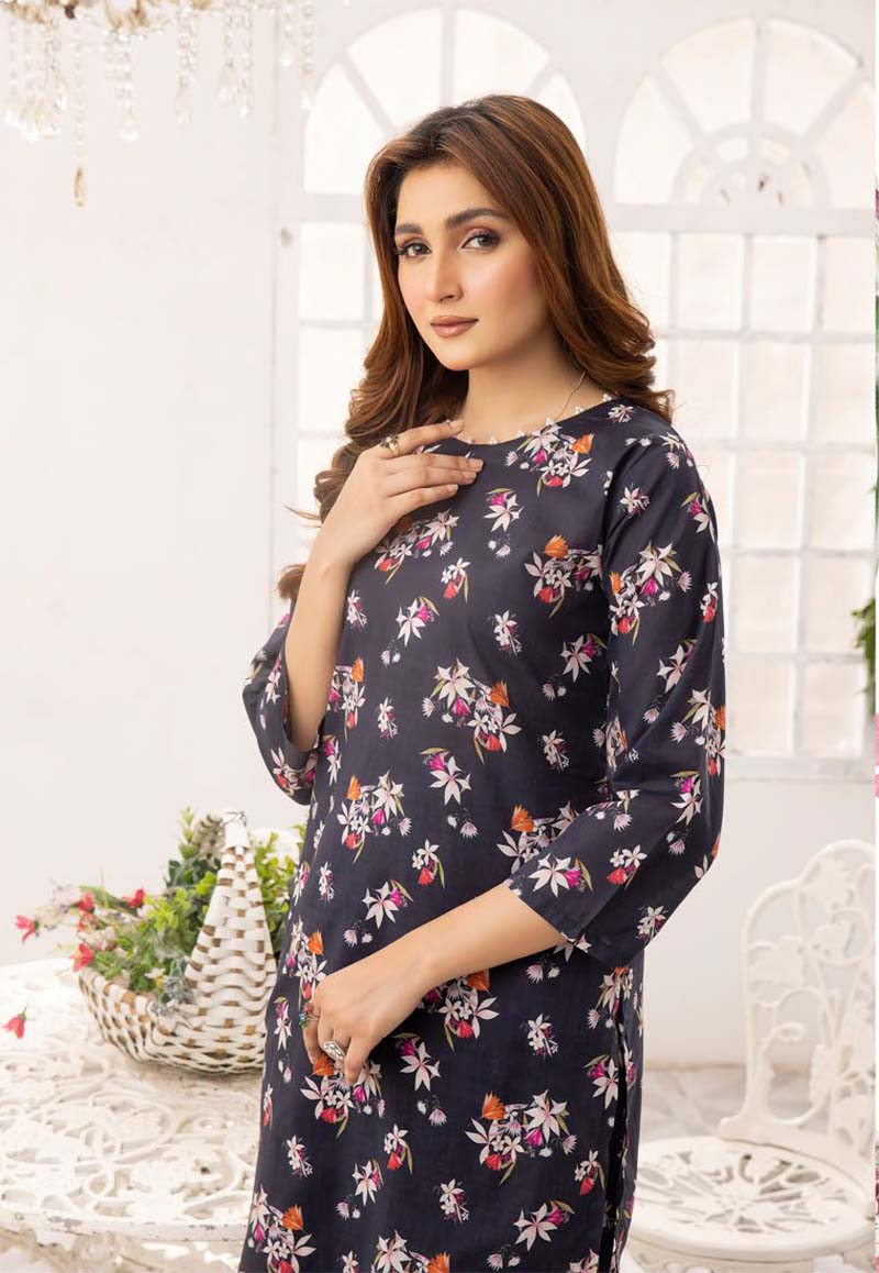 Floral Printed 2 Piece Lawn Co-ords Outfit Set D2 - Desi Posh