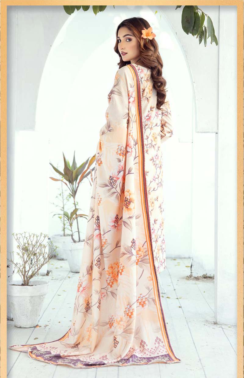 S Prints Dhanak 3 Piece Winter Outfit With Shawl LP01 - Desi Posh