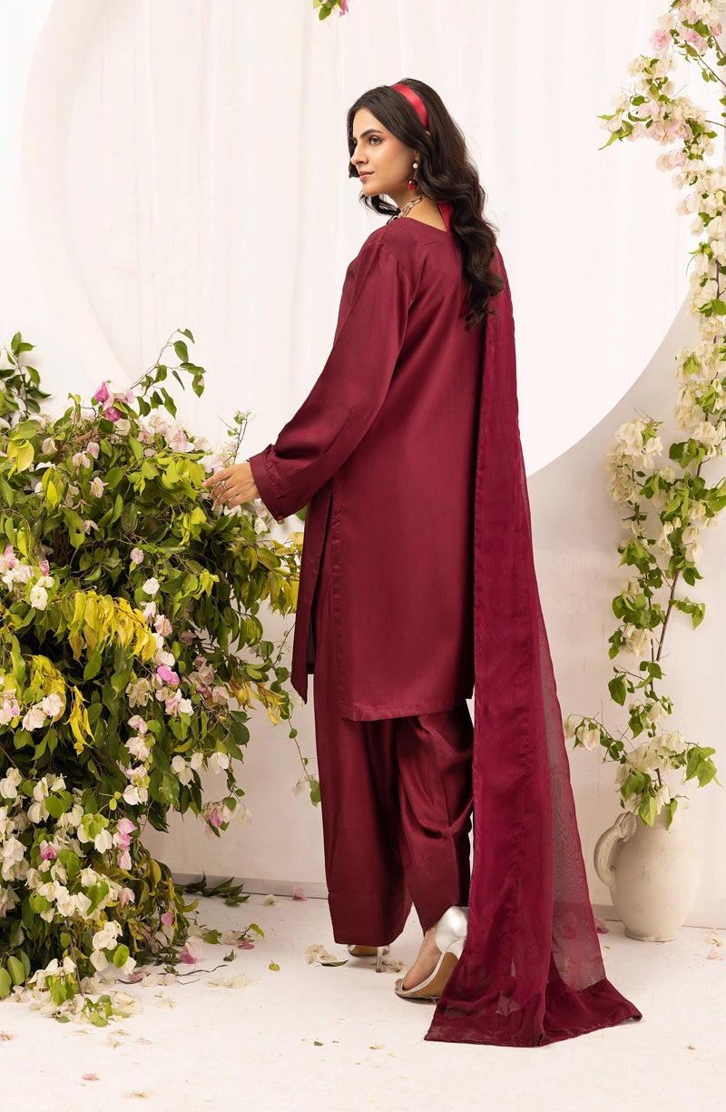 Simrans Farshi Mummy & Me Ladies Maroon Viscose Outfit