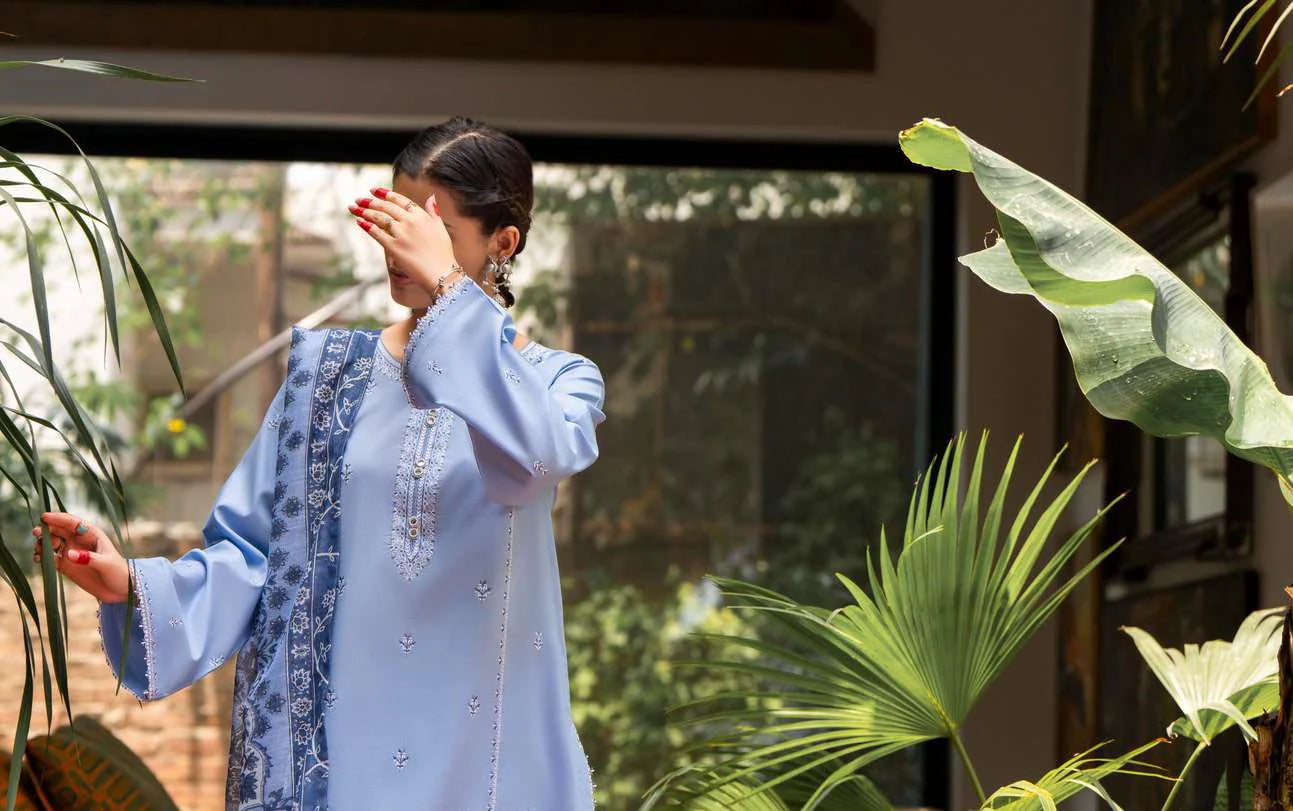 Sirf Tumhari Eid Special Little Sky Embroidered Suit with Farshi Salwar - Desi Posh