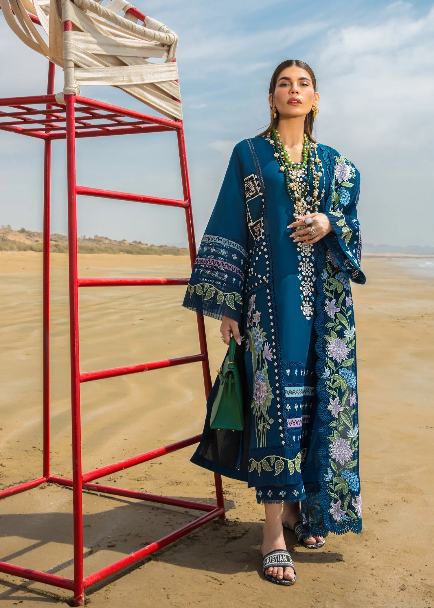 Crimson Inspired Embroidered Lawn Bohemian Summer D7A 3 Piece Outfit - Desi Posh