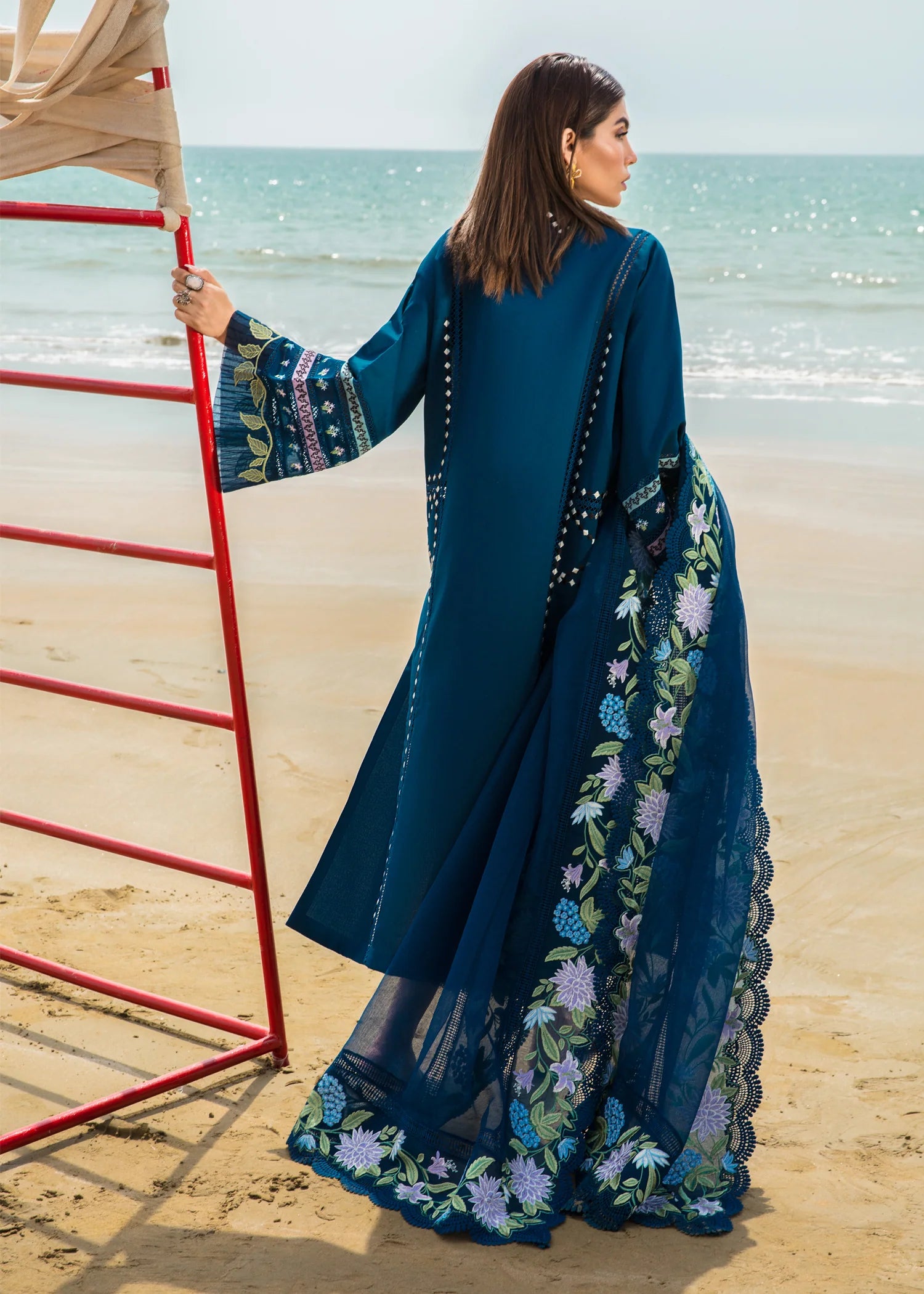 Crimson Inspired Embroidered Lawn Bohemian Summer D7A 3 Piece Outfit - Desi Posh