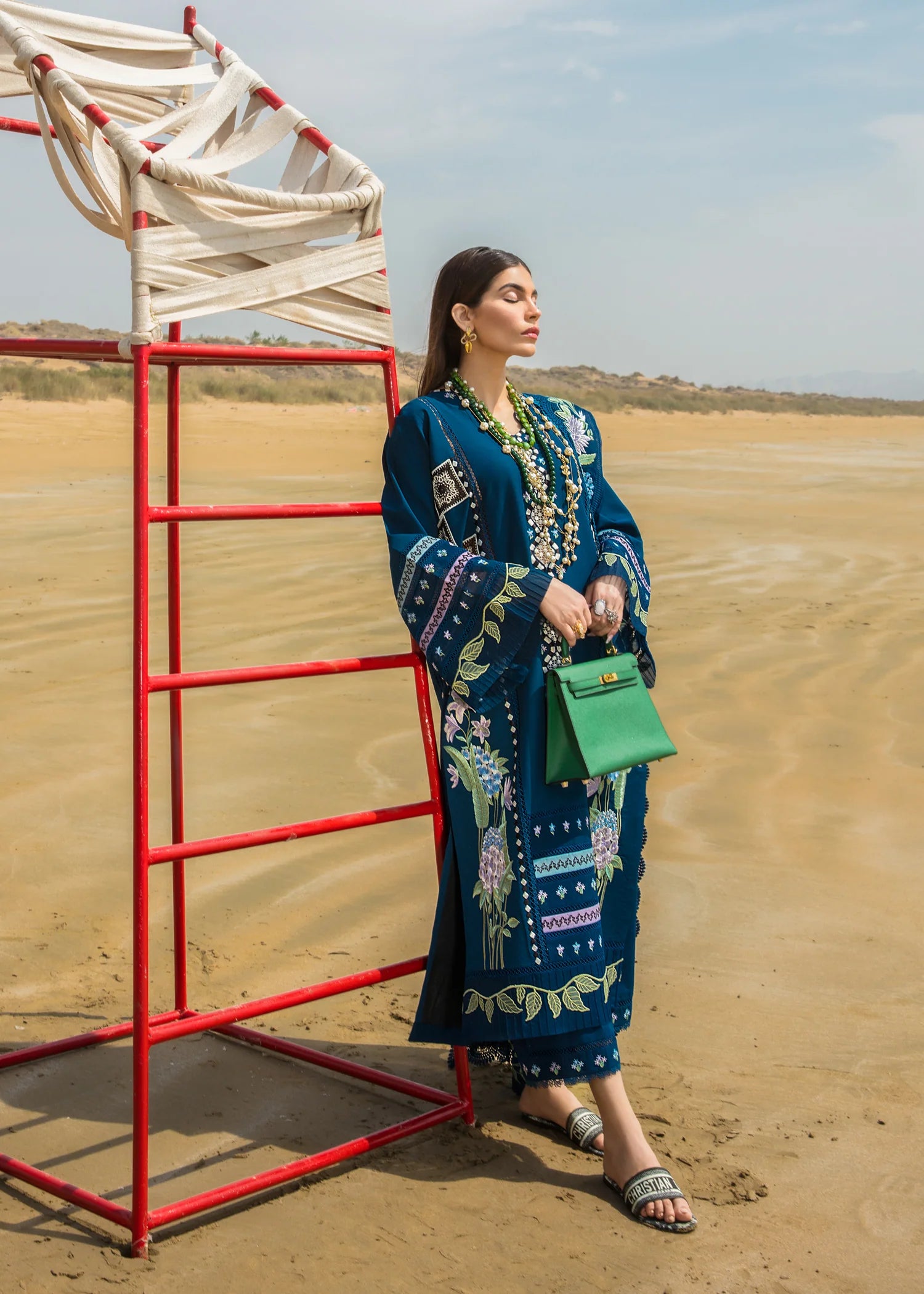 Crimson Inspired Embroidered Lawn Bohemian Summer D7A 3 Piece Outfit - Desi Posh
