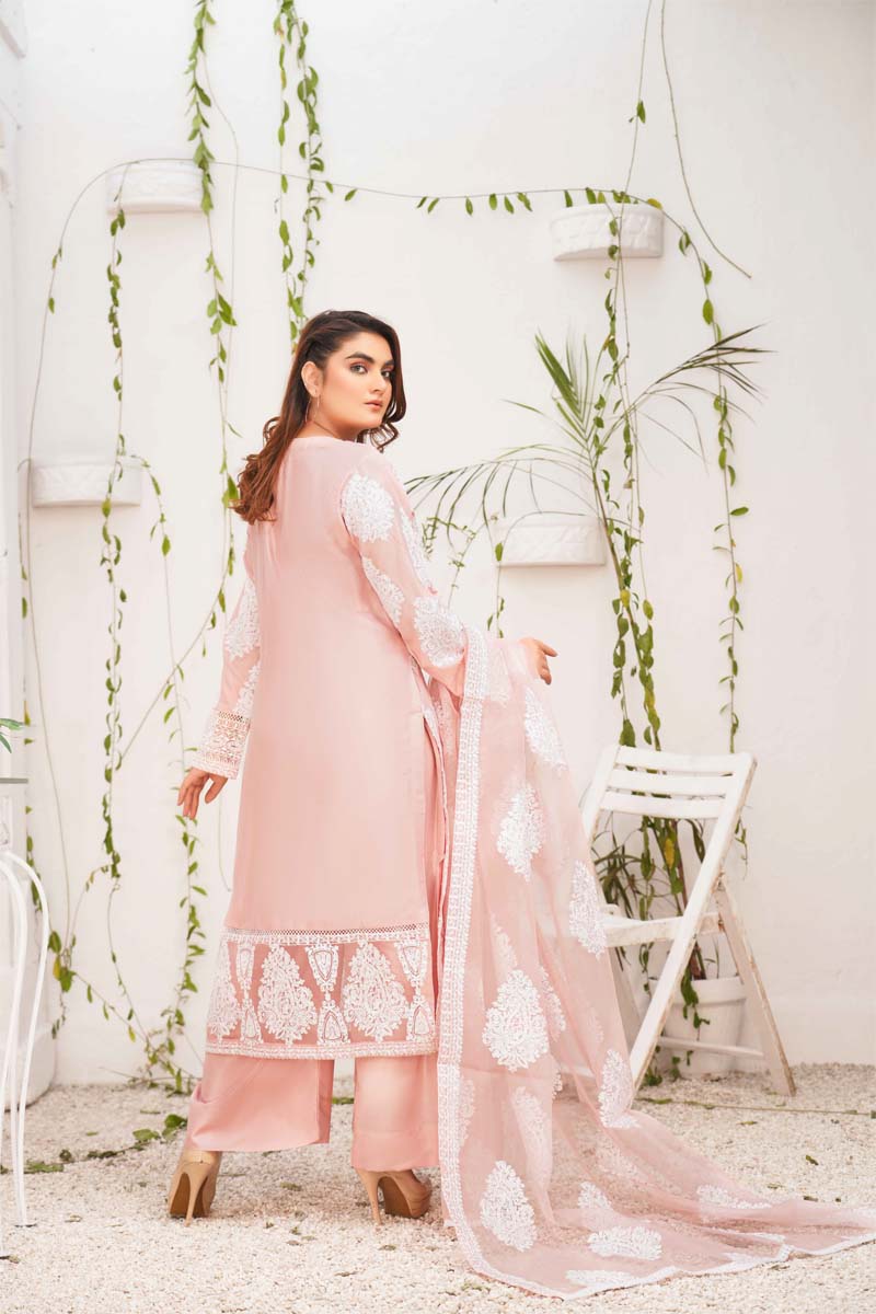 Jannat 2.0 Pink Ladies Mummy & Me 3 Piece Suit With Net Dupatta - Desi Posh