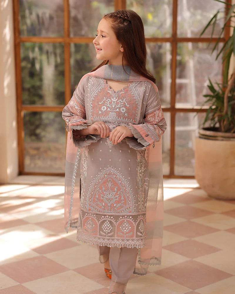 Ally's Mummy & Me Girls Embroidered Eid Outfit AL991K - Desi Posh