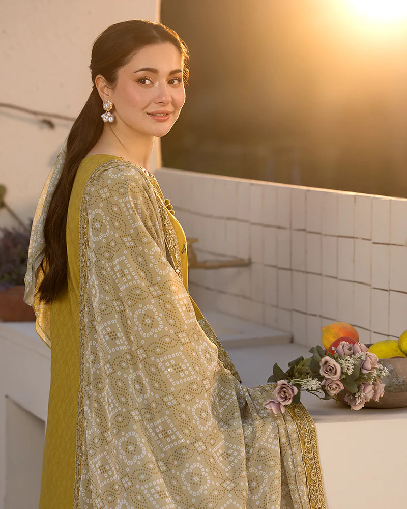 Janaan Premium Jacquard Eid Edit 3 Piece Outfit AL998 - Desi Posh