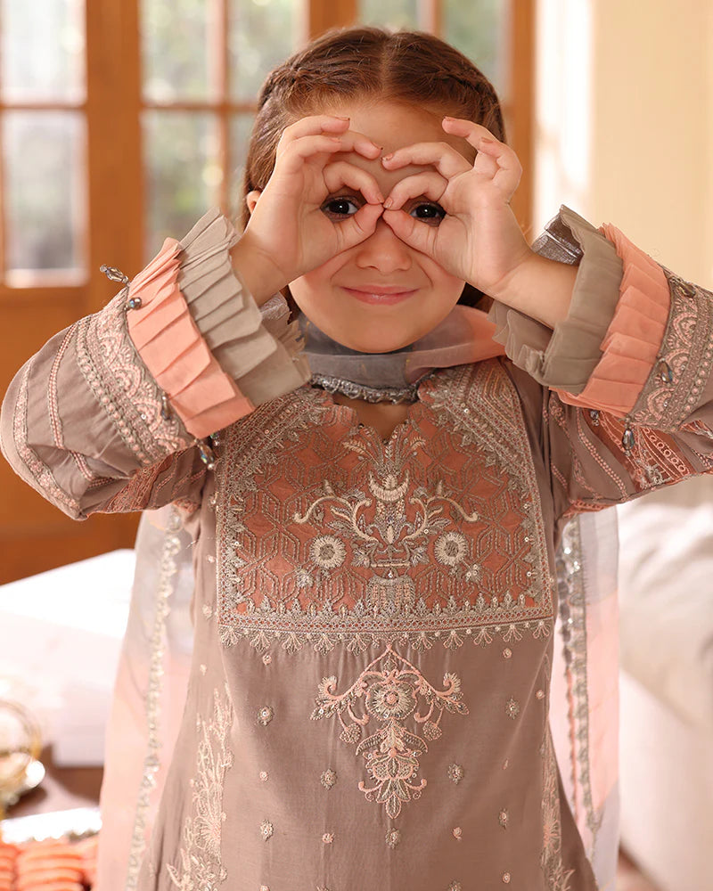 Ally's Mummy & Me Girls Embroidered Eid Outfit AL991K - Desi Posh
