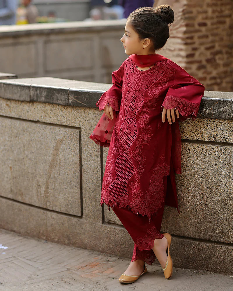 Ally's Mummy & Me Girls Chikan Kari Eid Outfit AL982K - Desi Posh