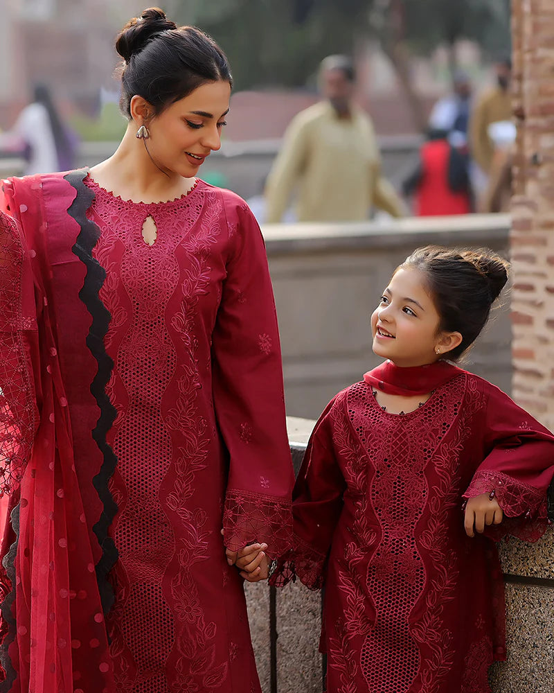 Ally's Mummy & Me Girls Chikan Kari Eid Outfit AL982K - Desi Posh