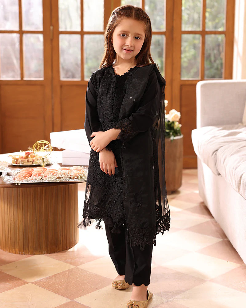 Ally's Mummy & Me Girls Chikan Embroidered Eid Outfit AL985K - Desi Posh