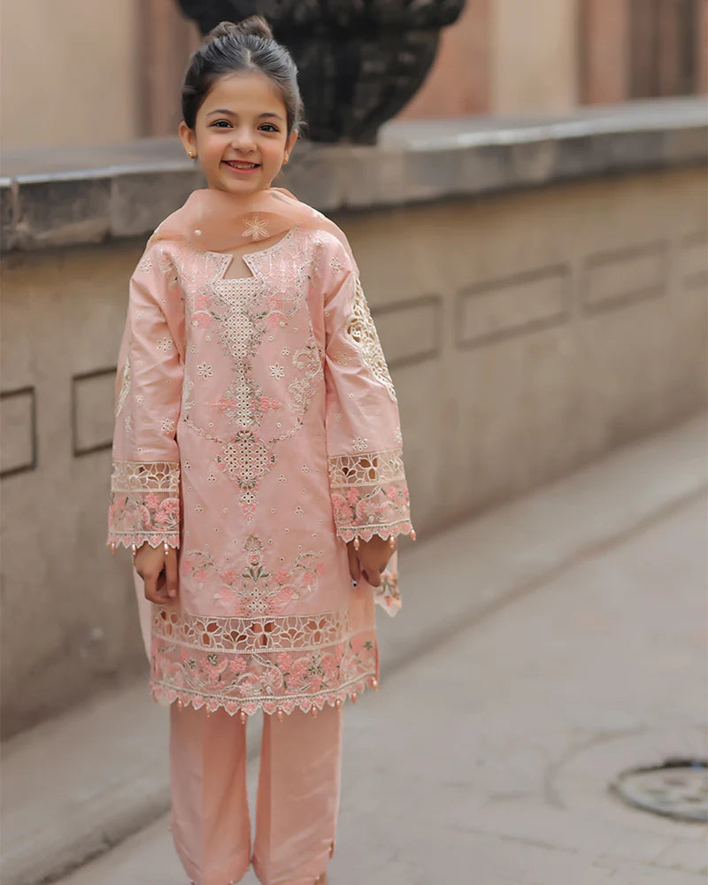 Ally's Mummy & Me Girls Chikan Kari Eid Outfit AL980K - Desi Posh