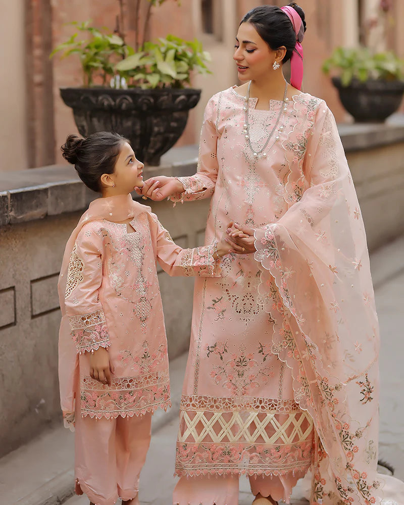 Ally's Mummy & Me Girls Chikan Kari Eid Outfit AL980K - Desi Posh