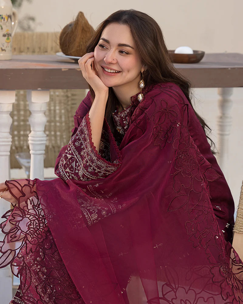 Janaan Premium Jacquard Eid Edit 3 Piece Outfit AL997 - Desi Posh