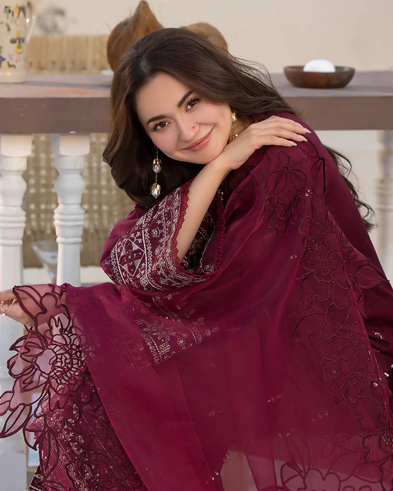 Janaan Premium Jacquard Eid Edit 3 Piece Outfit AL997 - Desi Posh