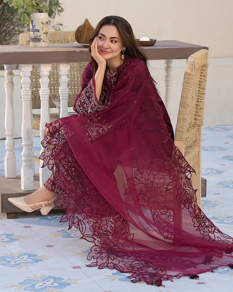 Janaan Premium Jacquard Eid Edit 3 Piece Outfit AL997 - Desi Posh